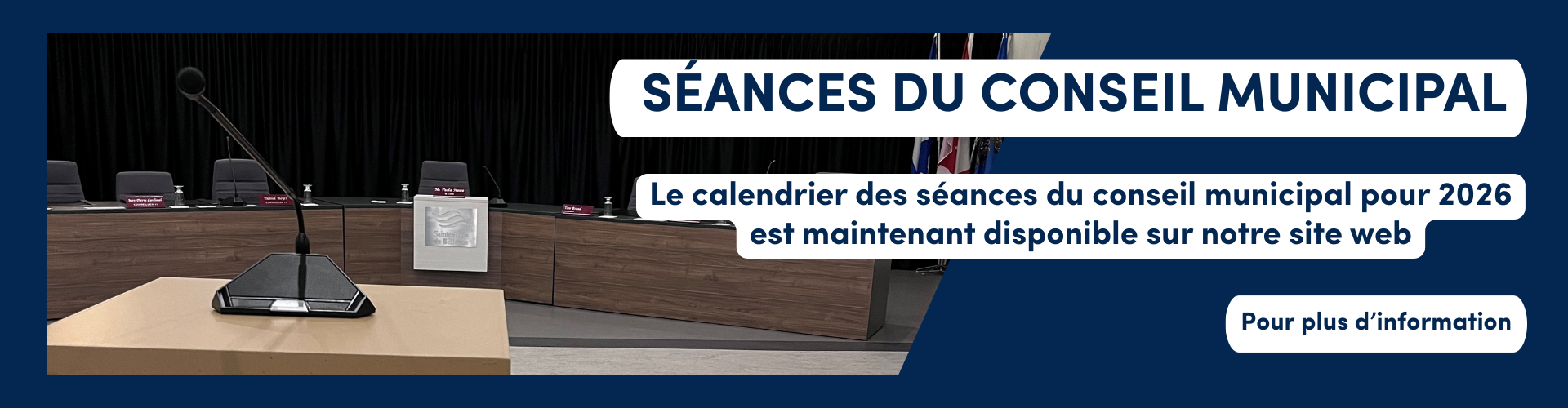 Le calendrier 2026 des séances du conseil municipal