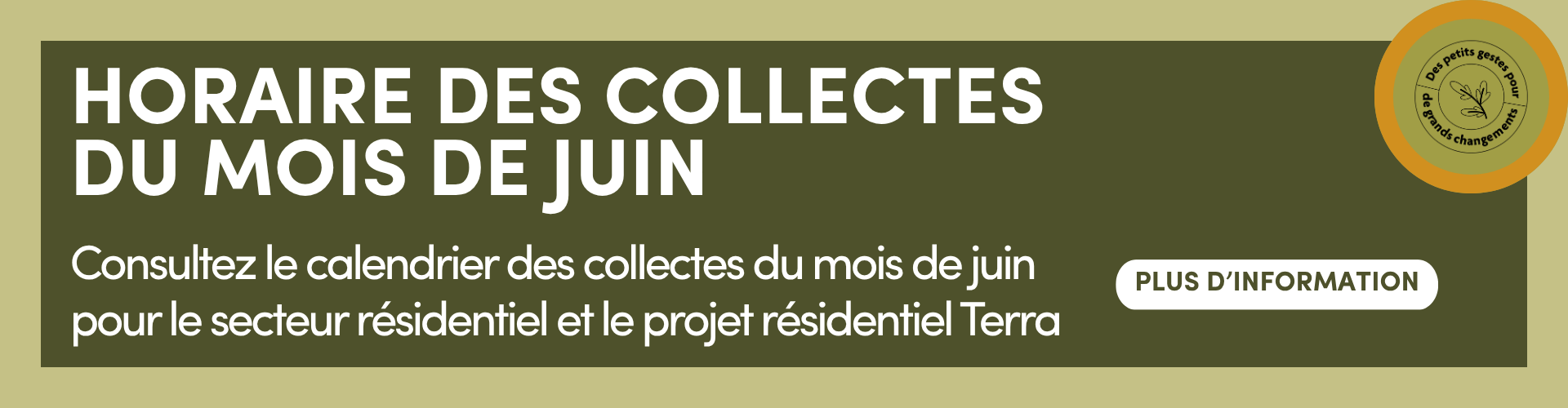 Horaire des collectes pendant le mois de juin