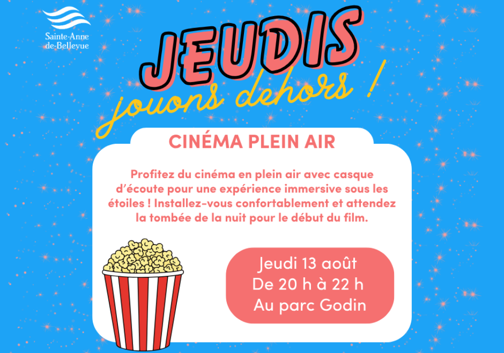 Jeudis Jouons Dehors : Cinéma plein air Jeudis Jouons Dehors : Cinéma plein air