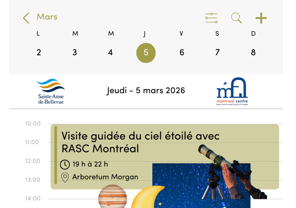 Visite guidée du ciel étoilé avec RASC Montréal