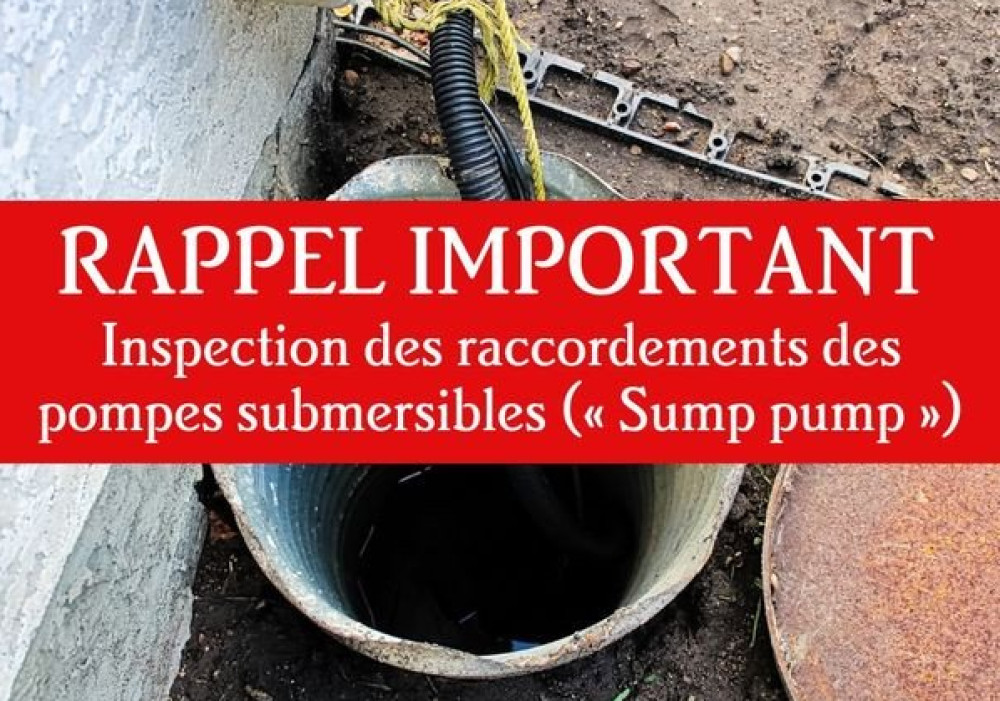 Inspection of submersible pump (&ldquo;Sump pump&rdquo;) connections