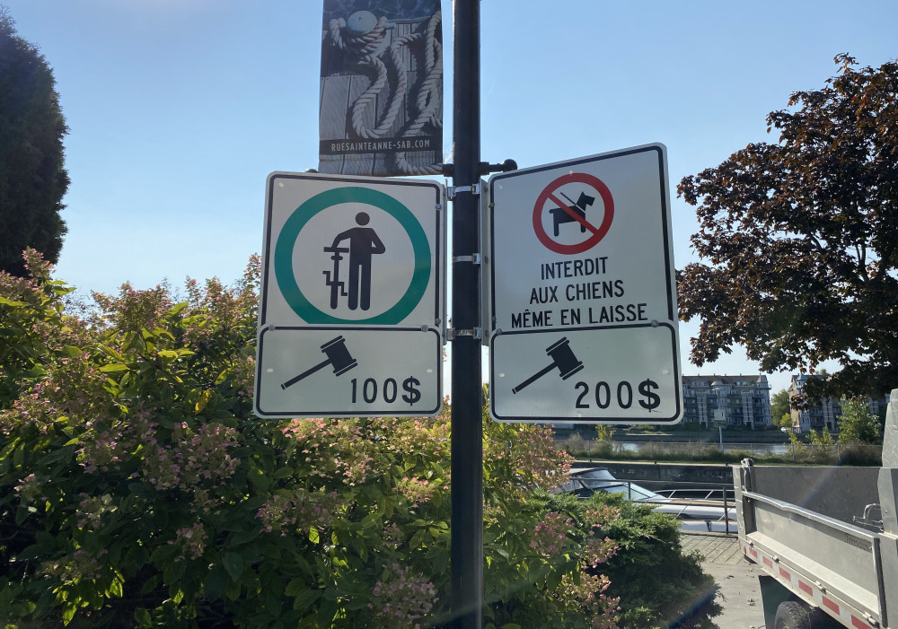 New signs at each entrance to the promenade regarding by-laws 770 and 812