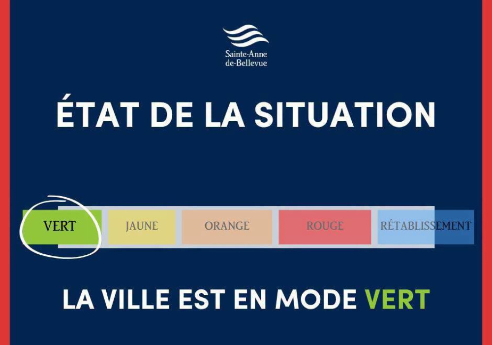 État de la situation : la Ville revient au mode VERT (3 août 2026)