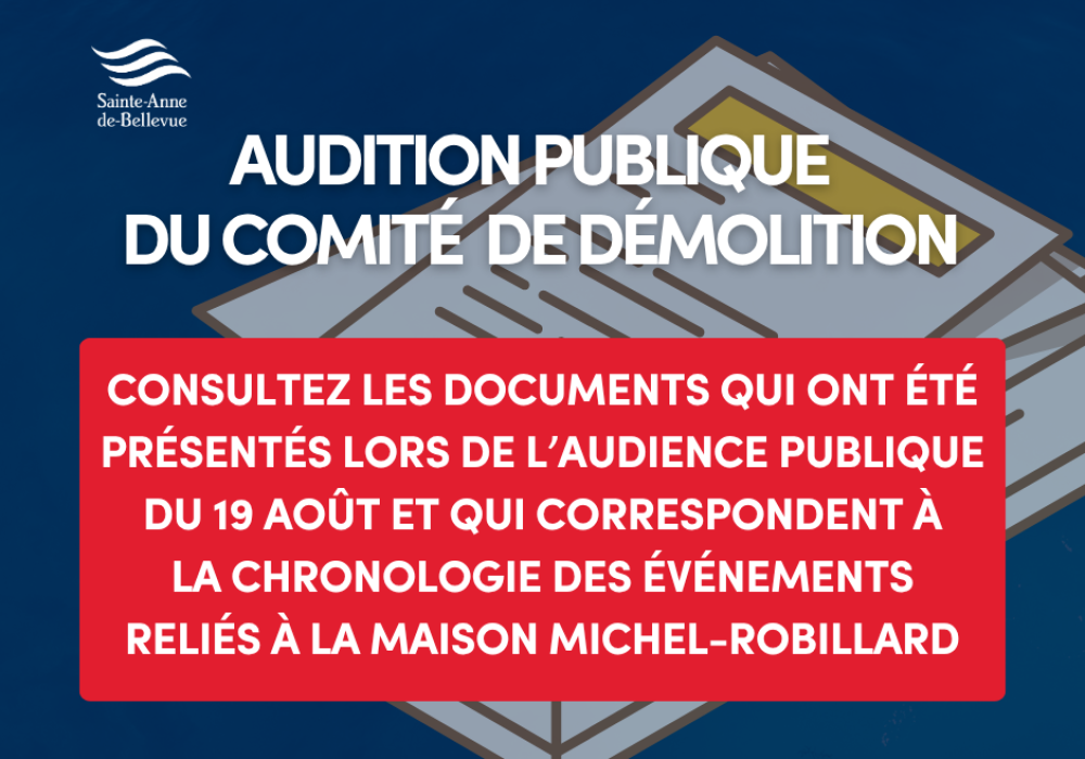 La chronologie des &eacute;v&eacute;nements reli&eacute;s &agrave; la maison Michel Robillard