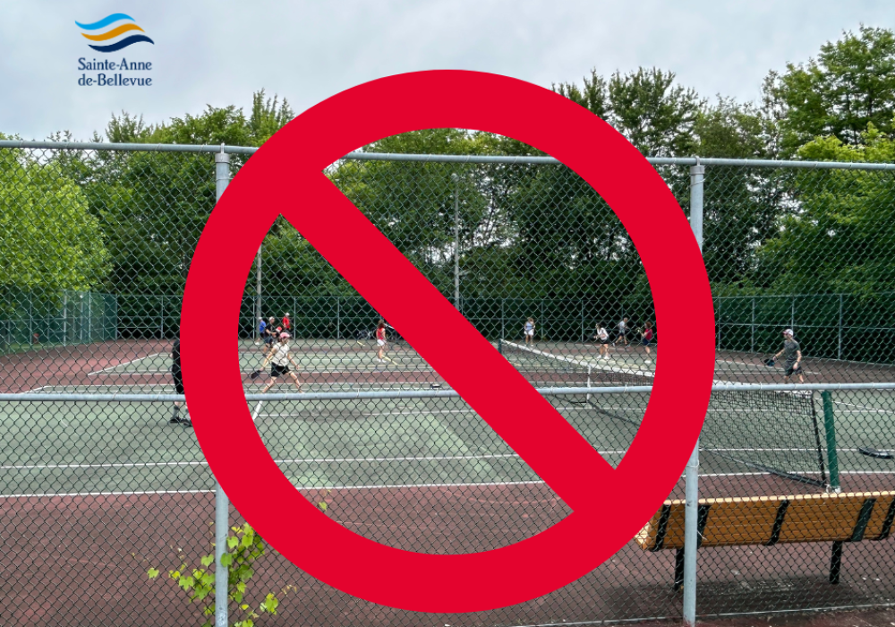 Closure of the tennis courts at Parc Aumais: August 20