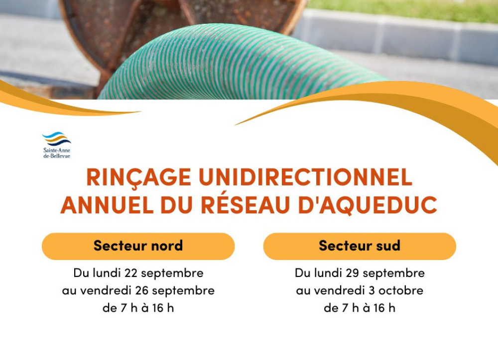 Rinçage unidirectionnel annuel du réseau d’aqueduc
