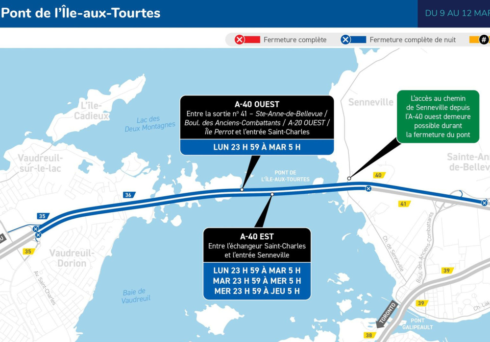 Fermeture de l&rsquo;A-40 en direction est et ouest dans les nuits du 9 au 12 mars