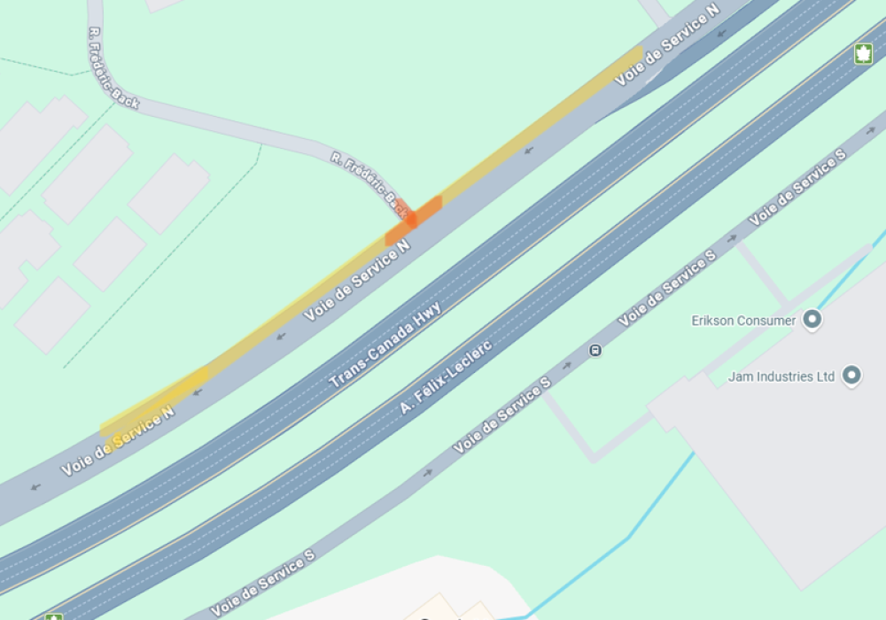 Avis de travaux sur la voie de service nord de l’A-40 et entraves à la circulation