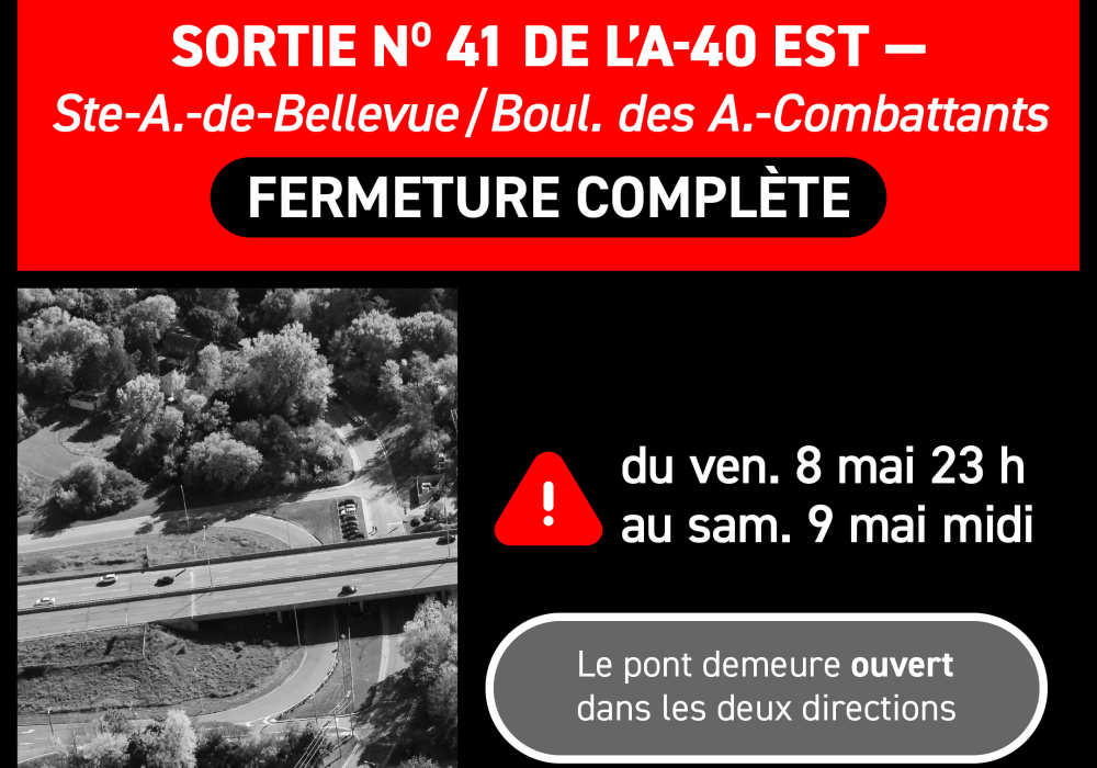 Fermeture de la sortie n&deg;41 de l&rsquo;A-40 en direction est du 8 au 9 mai