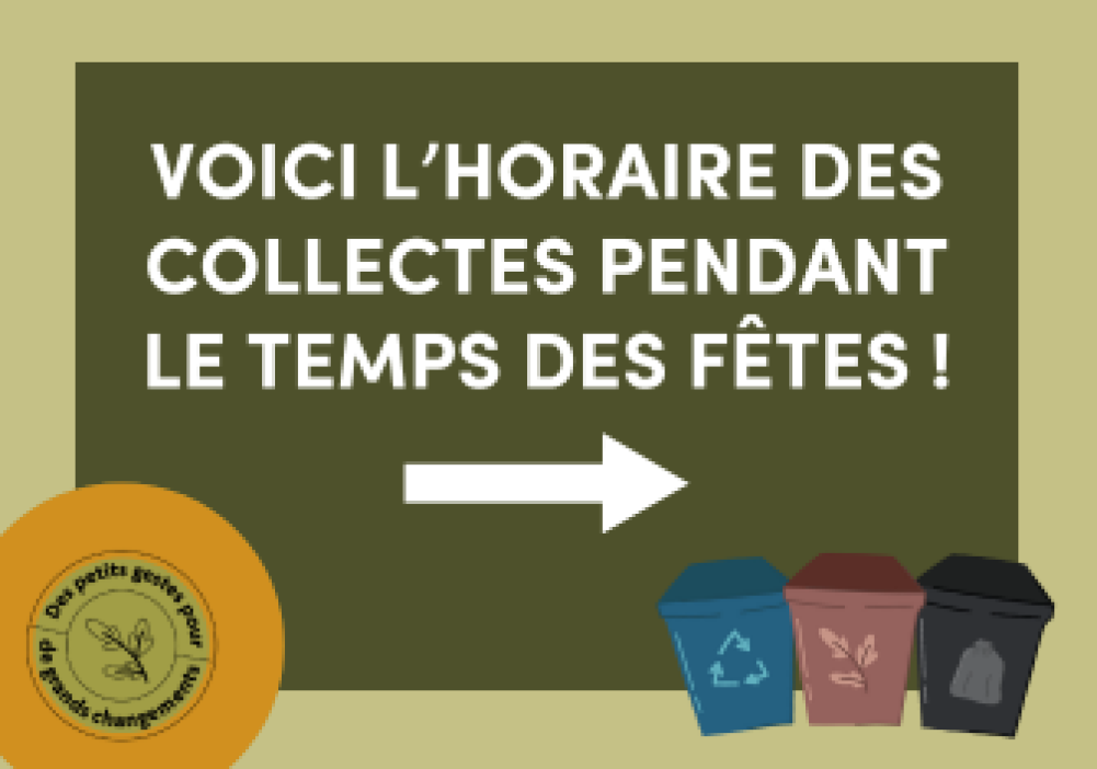 Waste collection schedule during the holiday season