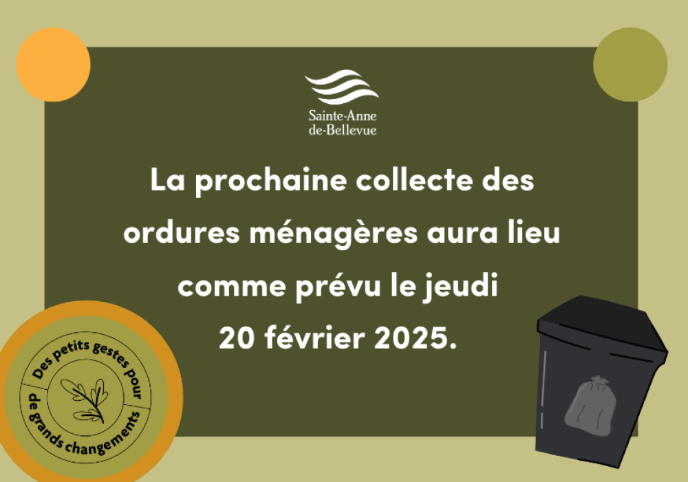 Collecte comme prévu le 20 février 2025