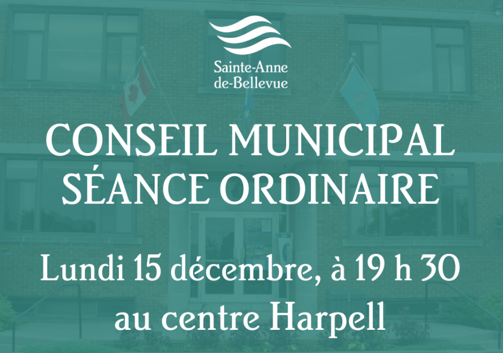 Conseil municipal : séance ordinaire du 15 décembre