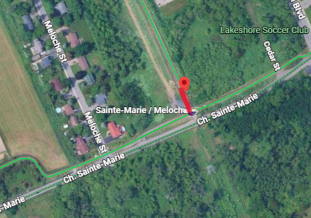 Complete closure of the bike path near the intersection of Rue Meloche and Chemin Sainte-Marie